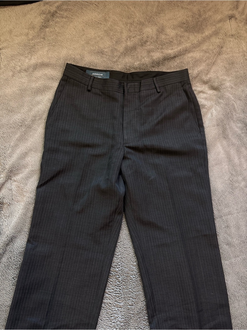 Arrow Men’s Dark Gray Pinstripe Dress Pants